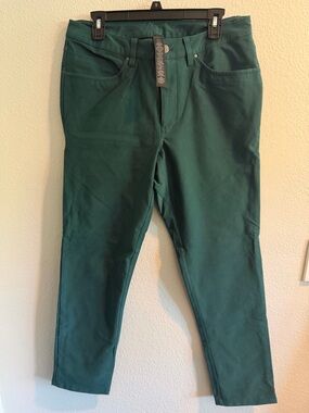 Lululemon ABC Pant 32 Green 5 Pocket Stretch Tech Slim